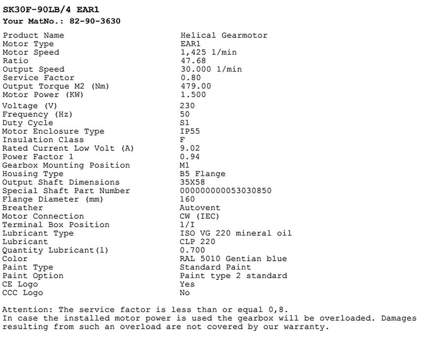 Mot-g 1.50 230V 50Hz 1PH 30r shaft 35x58